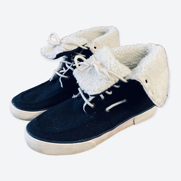 Chaps Shoes - Chaps Brinly Microsuede Sherpa High Top Sneakers 8
